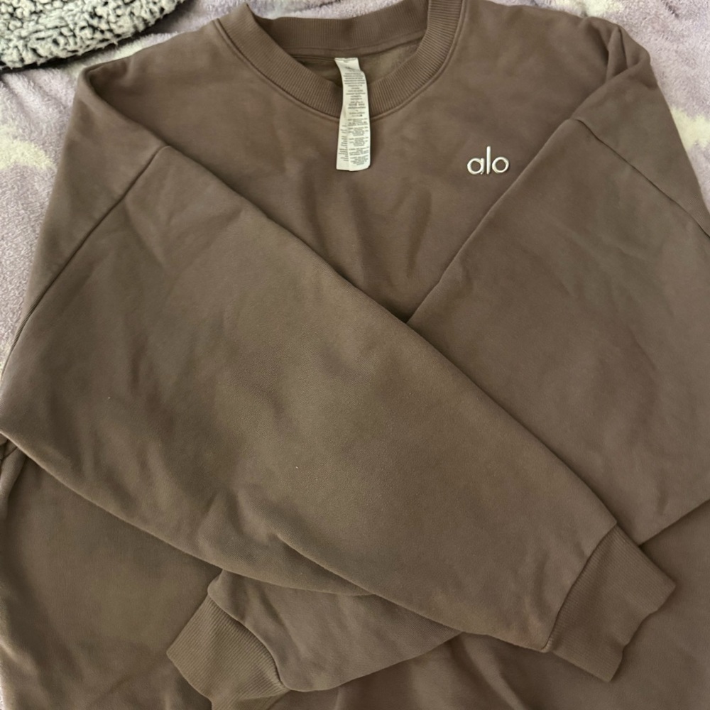 ALO Yoga Women's Crewneck Sweatshirt in Brown